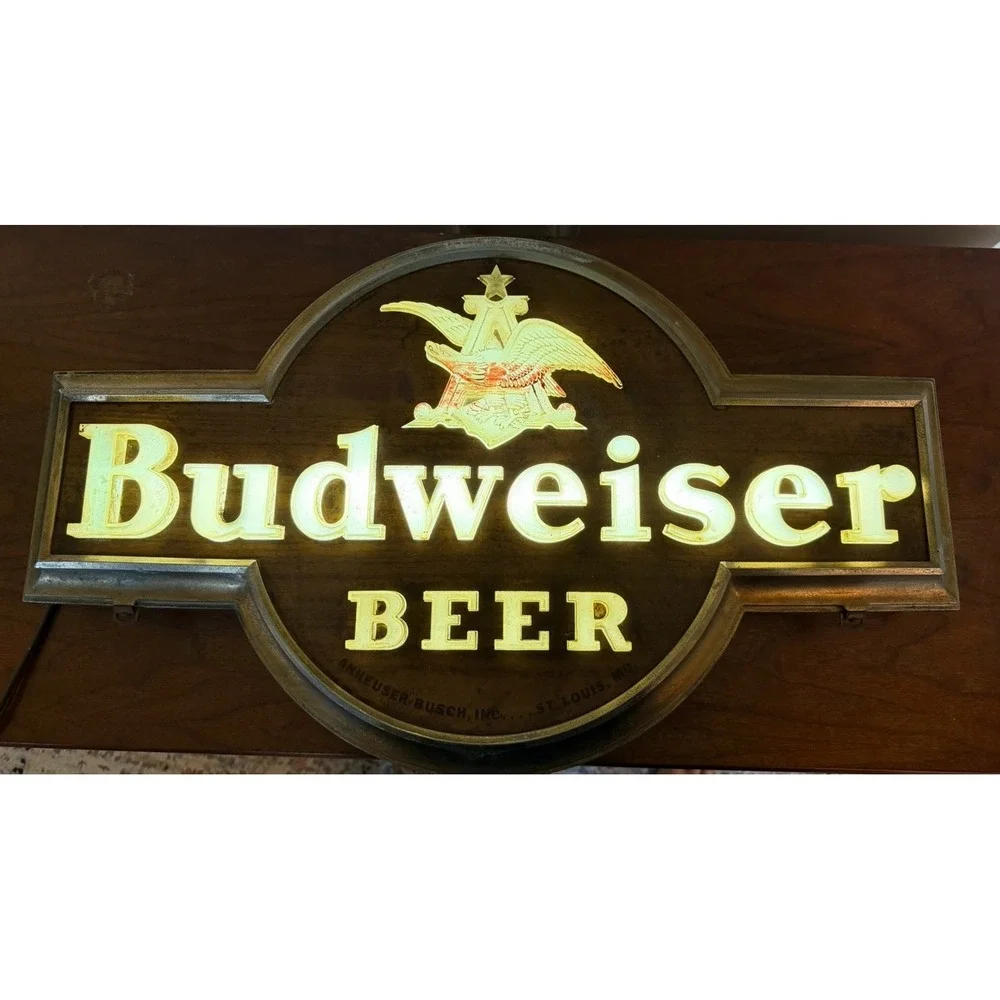 Vintage Budweiser Beer Lighted Sign Anheuser Busch Raymond Price 25